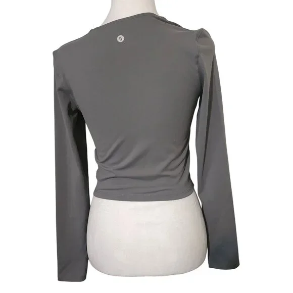 Set Of 3 Baleaf Long Sleeve Square Neck Crop Tops Black & Gray Womens Size S - Picture 7 of 15